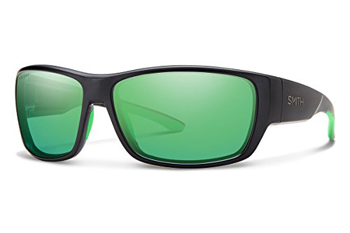 Smith Forge Carbonic Polarized Sunglasses, Matte Black, Green Mirror Lens