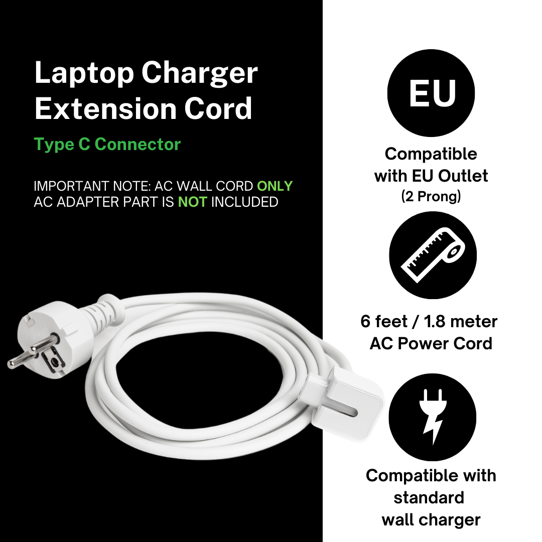 Laptop Charger Extension Cord (EU plug)