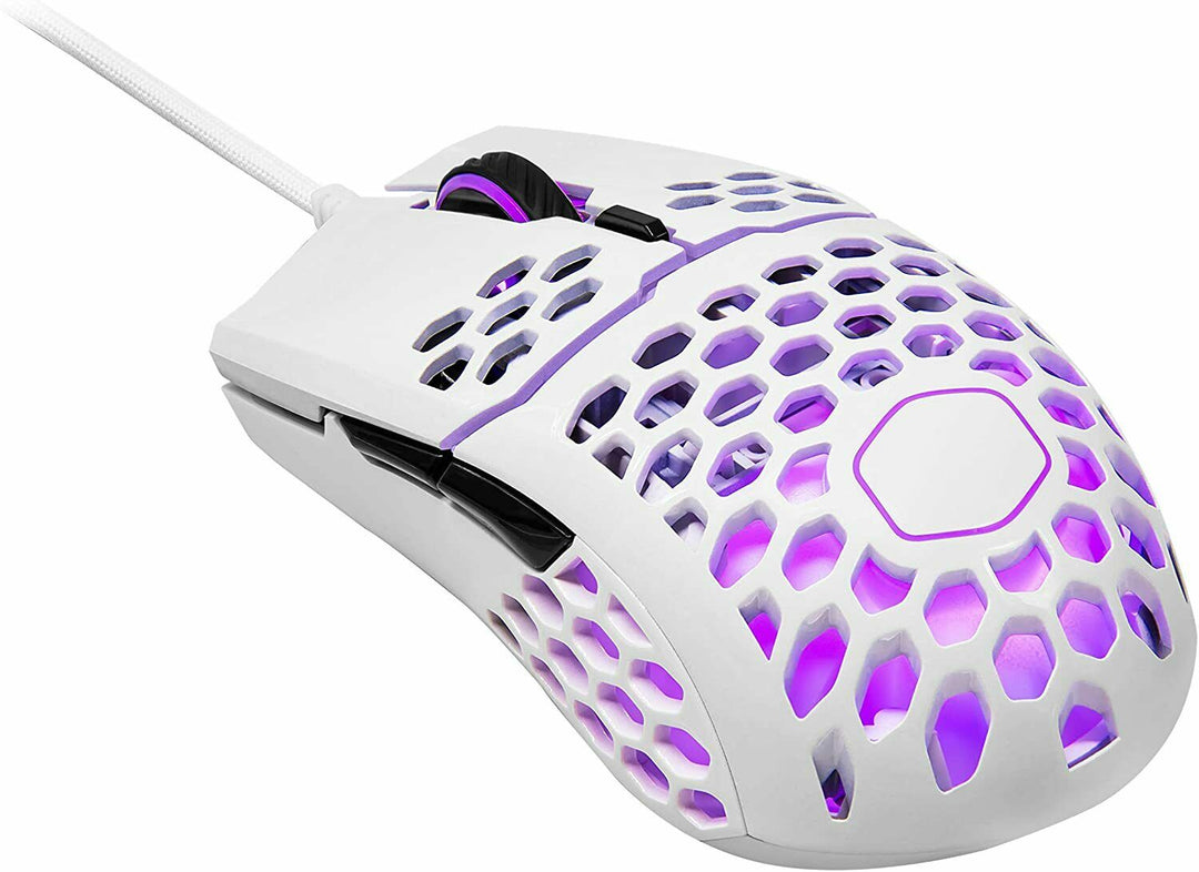 Cooler Master MM711 Glossy White Wired Gaming Mouse with Lightweight Honeycomb Shell